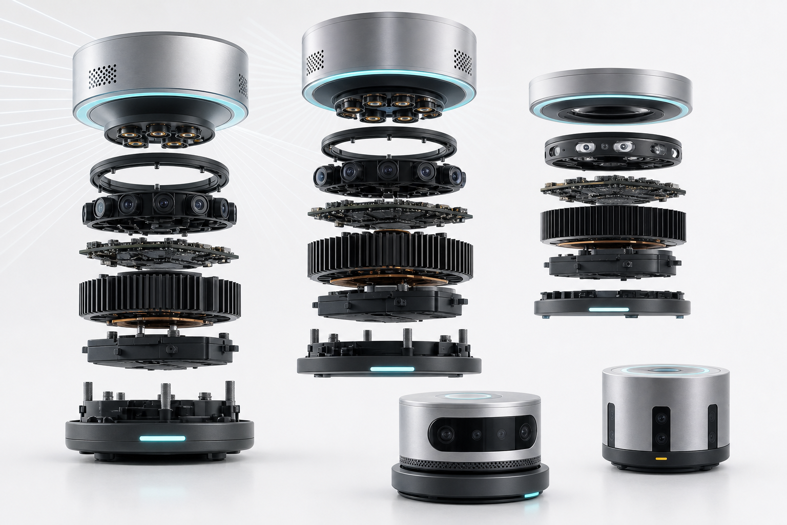 Exploded product render showing the layered internals of SONIC VEIL AB-01.